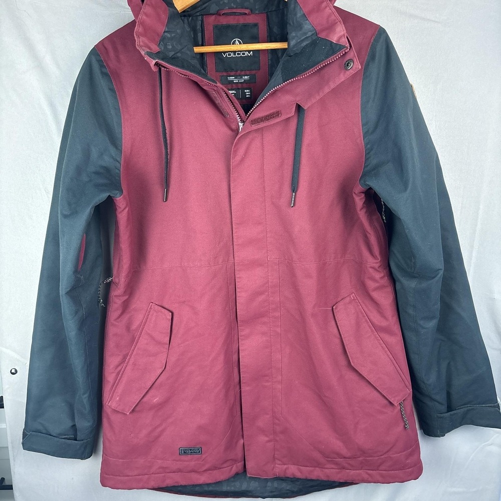 Volcom Fawn Insulated Ski Jacket Womens Large Hooded Red‎ / Black